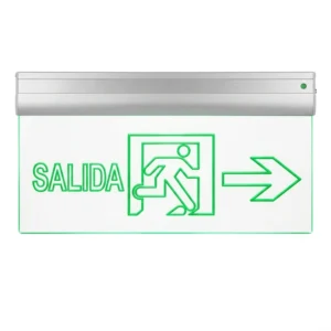 Señalética De Emergencia Led 3w Salida Flecha a la Derecha Acrilico 220v