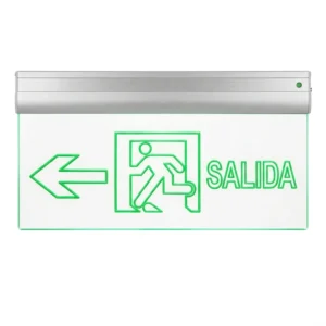 Señalética De Emergencia Led 3w Salida Flecha a la Izquierda Acrilico 220v