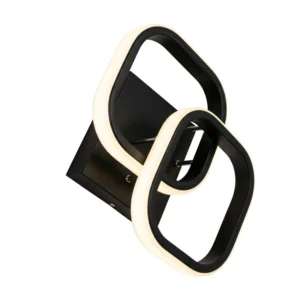 Lámpara De Techo o Pared NEGRO Led 2 Cuadrados Moderna Minimalista