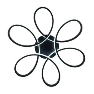 Lámpara de Techo Moderna 5 Pétalos Curvos Negro Mate 3CC 50CM