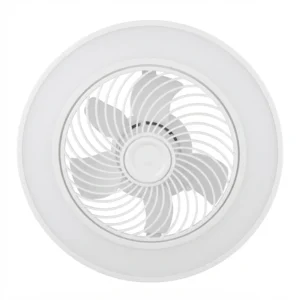 Lámpara LED Ventilador de Techo 3 Tonos de Luz Control Remoto 50cm Blanco Detalle Hoja 50w
