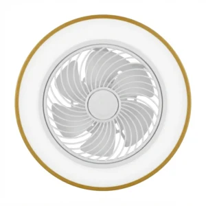 Lámpara LED Ventilador de Techo 3 Tonos de Luz Control Remoto 50cm Blanco Dorado Flor 50w