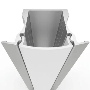 Perfil De Aluminio Embutido R513A 17X17mm x 2mts Con Difusor Opal